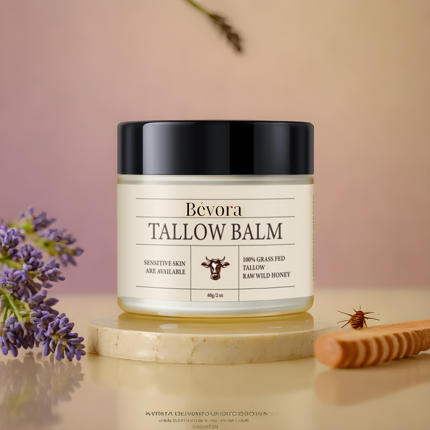 100% Natural Beef Tallow Honey Balm